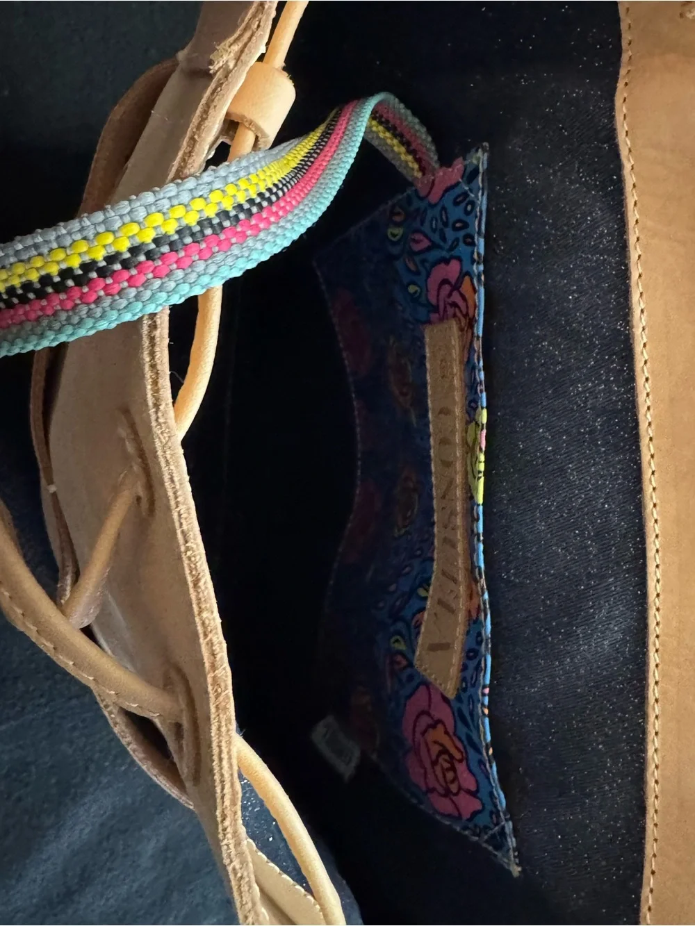 Consuela Cream Leather Backpack with Tassel Drawcord